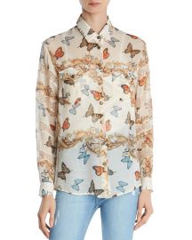 The Kooples Butterfly-Print Silk Shirt at Bloomingdales